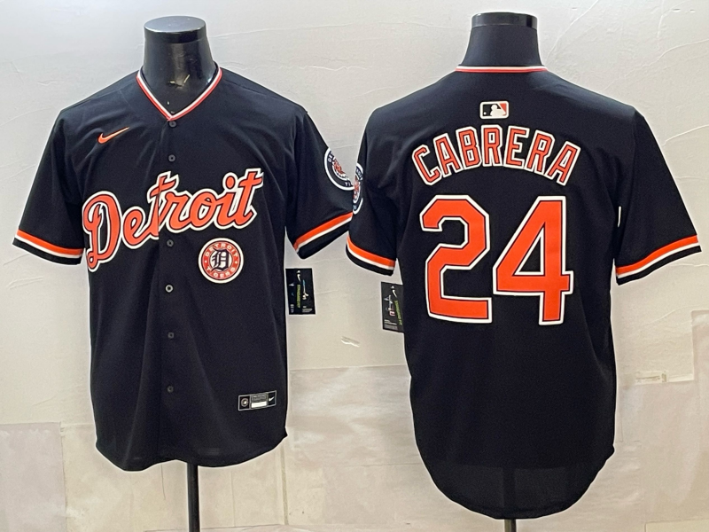 Men Detroit Tigers #24 Cabrera black Game Nike MLB Jersey 2026005